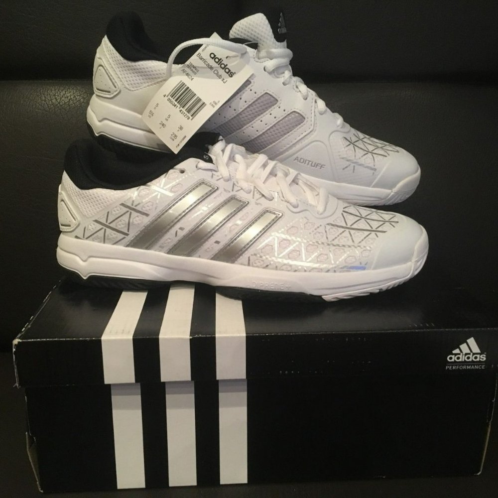 👟 NEW ADIDAS Tennis Barricade Club court shoes NWT UK Size 5 Adituff